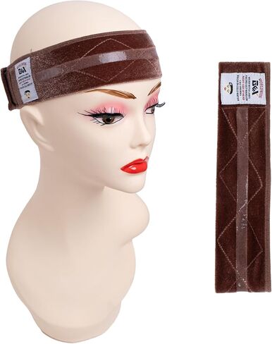 GEX New Wig Band Velvet with Silicone for Keeping Wigs in Place Updated Wig Grip Scarf Head Hair Band Wig Band Adjustable Fastern (Light Brown) in Saudi Arabia
