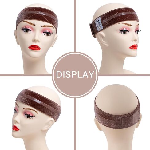 GEX New Wig Band Velvet with Silicone for Keeping Wigs in Place Updated Wig Grip Scarf Head Hair Band Wig Band Adjustable Fastern (Light Brown) in Saudi Arabia