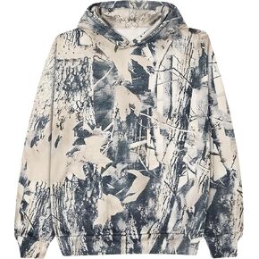 سترة بغطاء للرأس مموهة للنساء كبيرة الحجم من الصوف بقلنسوة على شكل ورقة القيقب مع جيب الكنغر in Kuwait