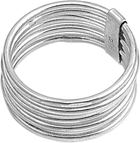 CloseoutWarehouse 925 Sterling Silver Straight Wire Style Multi Band Ring in Kuwait