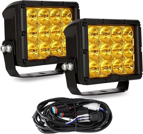 BIGLION.X مصباح قيادة كهرماني LED، أضواء سبوت لايت ليد للطرق الوعرة إضاءة LED صفراء للطرق الوعرة لشاحنة مهندس الجرارات، 12/24 فولت (7 بوصة) in Kuwait