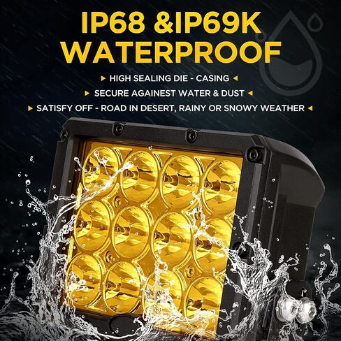 BIGLION.X مصباح قيادة كهرماني LED، أضواء سبوت لايت ليد للطرق الوعرة إضاءة LED صفراء للطرق الوعرة لشاحنة مهندس الجرارات، 12/24 فولت (7 بوصة) in Kuwait