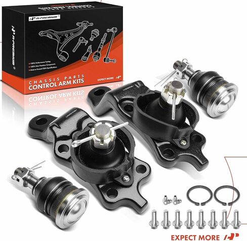 مجموعة A-Premium مكونة من 4 قطع، مجموعة مفاصل كروية أمامية علوية وسفلية، متوافقة مع Toyota Tundra 2004-2006، Sequoia 2004-2007 in Saudi Arabia