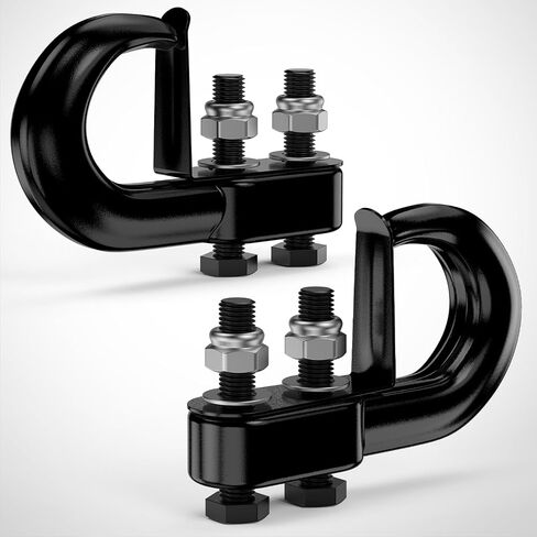 Nilight 2Pcs Bolt-On Tow Hooks with Spring Clip 10,000LBS 2Pcs Black Forged Recovery Tow Hooks Compatible with Jeep Ford Dodge Chevy GMC Toyota Pickup Truck in Saudi Arabia