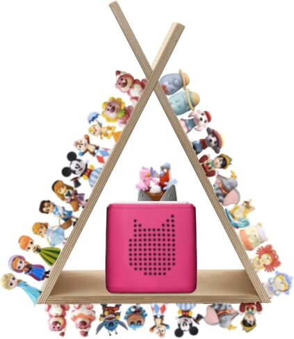 Tonie Shelf for Toniebox and Tonie Figures Triangle Wall Mounted or Desk Magnetic Wooden Shelves Storage Rack for Kids Play Room in Saudi Arabia
