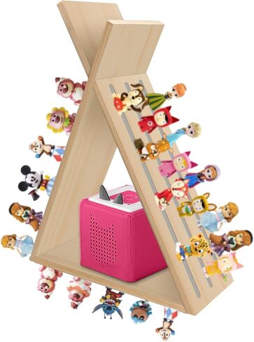 Tonie Shelf for Toniebox and Tonie Figures Triangle Wall Mounted or Desk Magnetic Wooden Shelves Storage Rack for Kids Play Room in Saudi Arabia