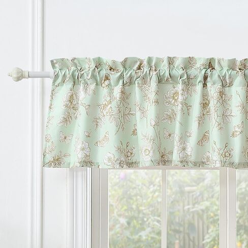 Greenland Home Olivia Butterfly Garden Extra-Wide Window Valance, 84 W x 16 L inches in Saudi Arabia