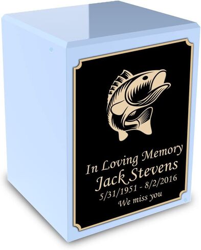 GetUrns Custom Angel Small Urn Box for Human Ashes I Personalized Wooden Keepsake Cremation Urn for Male or Female I Light Blue Memorial Box I 40lbs in Saudi Arabia