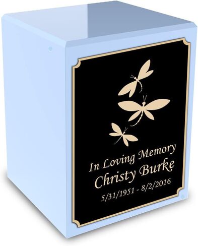 GetUrns Custom Angel Small Urn Box for Human Ashes I Personalized Wooden Keepsake Cremation Urn for Male or Female I Light Blue Memorial Box I 40lbs in Saudi Arabia