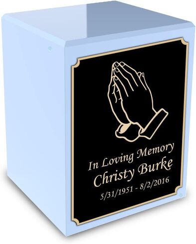 GetUrns Custom Angel Small Urn Box for Human Ashes I Personalized Wooden Keepsake Cremation Urn for Male or Female I Light Blue Memorial Box I 40lbs in Saudi Arabia