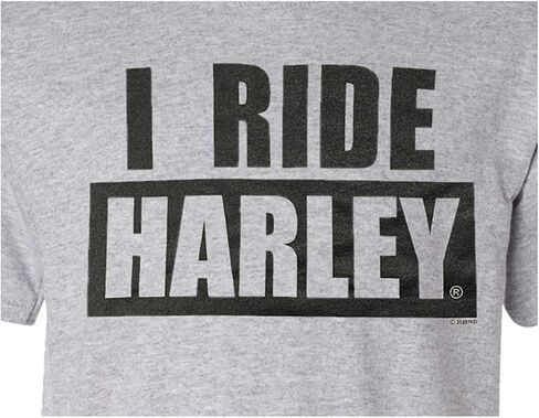 تي شيرت Harley-Davidson Big Boys' I Ride Harley بأكمام قصيرة ورقبة دائرية - رمادي in Saudi Arabia