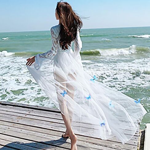 Room Curtains Bathroom Decoration Butterfly, DIY Skirt Butterfly Clips, Pins Decorations (Blue-10PCS) in Saudi Arabia