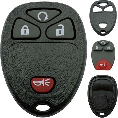 Replacement Key Fob Shell Case Fits for Chevy 2007-2014 Equinox Avalanche Silverado Escalade Tahoe Suburban GMC Yukon OUC60270, OUC60221 Keyless Entry Remote Control 4 Button Pad Cover (4 Button-b) in Saudi Arabia