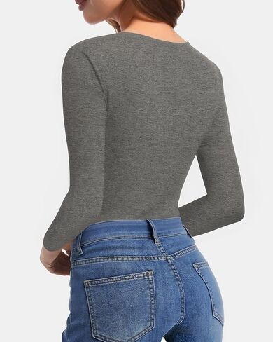 CLOZOZ V Neck Tops Sexy Shirts for Women Fitted Tight T Shirts Basic Tee in Saudi Arabia