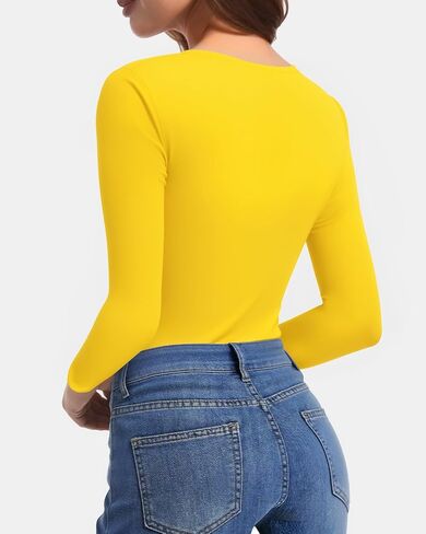 CLOZOZ V Neck Tops Sexy Shirts for Women Fitted Tight T Shirts Basic Tee in Saudi Arabia