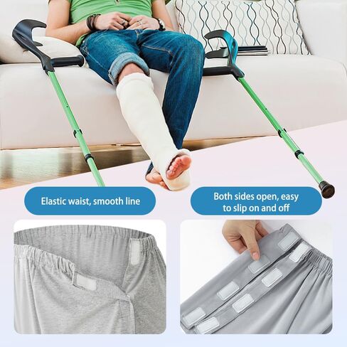 2-Pack Tear Away Post Surgery Boxers Briefs for Men, Full Open Stick-on Briefs, Disabled Adaptive Underwear, W37 Blue in Saudi Arabia