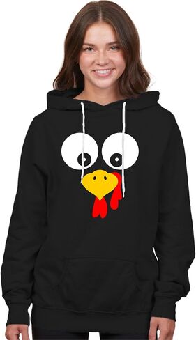 Go All Out Turkey Face Funny Thanksgiving Costume Mens Women Youth Sweatshirt Hoodie in Saudi Arabia