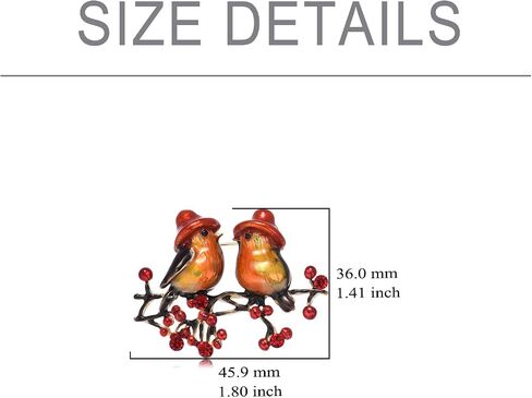 Christmas Bird Couple Brooch, Festive Berries & Birds Pin in Saudi Arabia