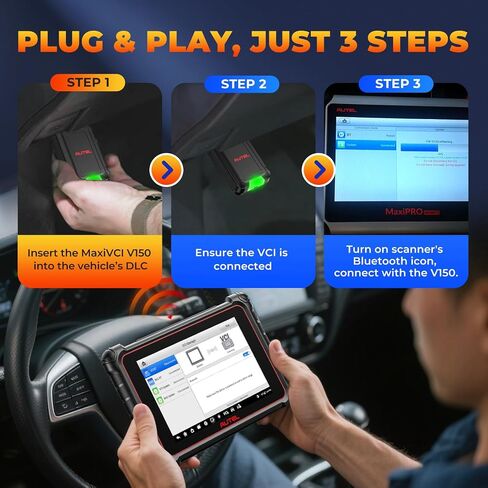 Autel Original MaxiVCI V150 VCI150 Obd2 محول بلوتوث، 2025 VCI 150 واجهة اتصال لاسلكية للسيارة، يعمل مع ماسح ضوئي تشخيصي Autel MK900BT MP900BT MP900Z-BT MP900TS MK900TS MX900TS TS900 in Saudi Arabia
