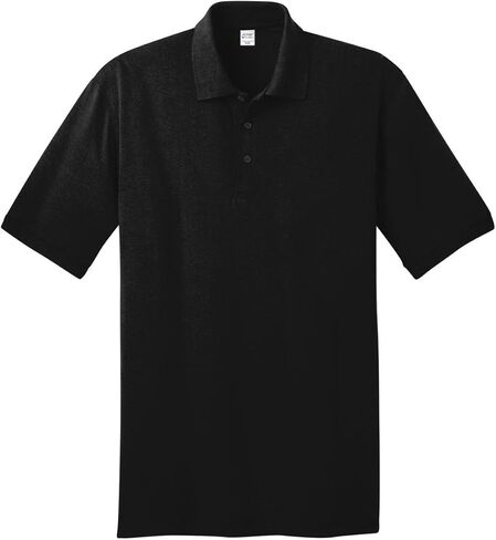 Port & Company Men's 55 Ounce Jersey Knit Polo XL Jet Black in Saudi Arabia