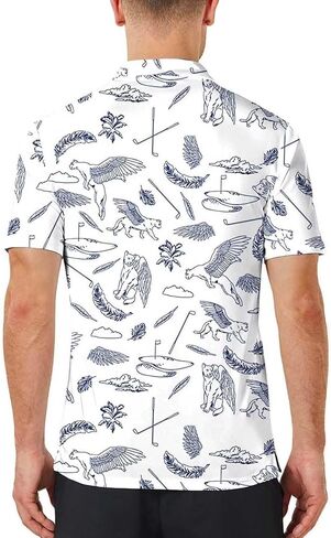 Men's-Polo-Shirts Dry Fit Casual Moisture Wicking Short Sleeve Summer Golf Floral Shirts in Saudi Arabia