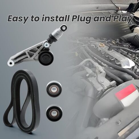 ASTROSYNC Serpentine Belt Tensioner Drive Component Kit Fit for Jeep Wrangler JK 3.6L 2012-2018 Replace 90K-39415 39415 4627038AA 49856 89689 36816 4627039AA in Saudi Arabia
