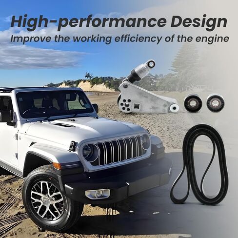 ASTROSYNC Serpentine Belt Tensioner Drive Component Kit Fit for Jeep Wrangler JK 3.6L 2012-2018 Replace 90K-39415 39415 4627038AA 49856 89689 36816 4627039AA in Saudi Arabia