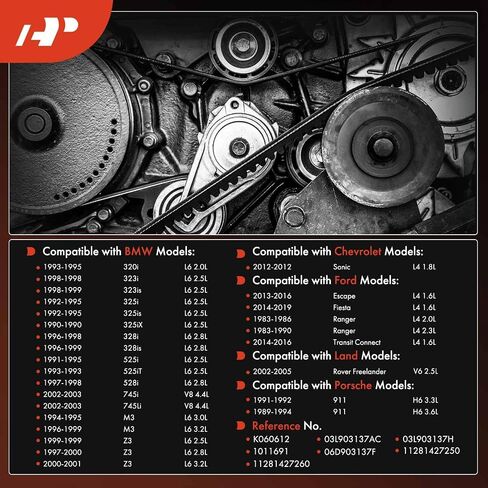 A-Premium Engine Serpentine Drive Belt Compatible with Ford, BMW, Chevrolet, Porsche & Land Rover Cars - Escape, Fiesta, Ranger, 320i, 323i, 323is, 325i, 325is, 325iX, 328i, Transit Connect, Sonic in Saudi Arabia
