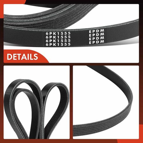 A-Premium Engine Serpentine Drive Belt Compatible with Ford, BMW, Chevrolet, Porsche & Land Rover Cars - Escape, Fiesta, Ranger, 320i, 323i, 323is, 325i, 325is, 325iX, 328i, Transit Connect, Sonic in Saudi Arabia