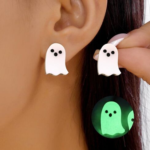 Halloween Earrings for Women Ghost Glow in the Dark Earrings Adopt A Ghost Spooky Cute Halloween Jewelry Costume Accessories Party Favors in Saudi Arabia