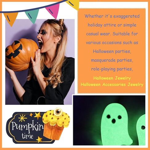 Halloween Earrings for Women Ghost Glow in the Dark Earrings Adopt A Ghost Spooky Cute Halloween Jewelry Costume Accessories Party Favors in Saudi Arabia
