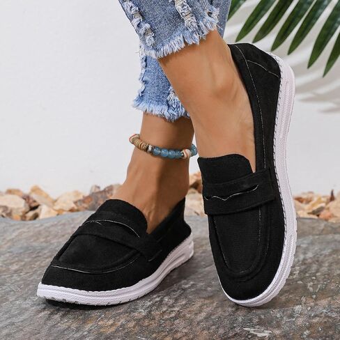 Women's Classic Comfort Suede Penny Loafers Casual Shoes Slip-Ons Lightweight Walking Flats Driving Mocs Boat Shoes in Saudi Arabia