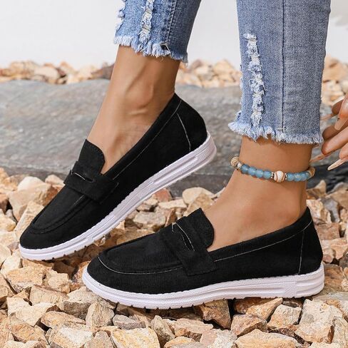 Women's Classic Comfort Suede Penny Loafers Casual Shoes Slip-Ons Lightweight Walking Flats Driving Mocs Boat Shoes in Saudi Arabia