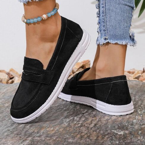 Women's Classic Comfort Suede Penny Loafers Casual Shoes Slip-Ons Lightweight Walking Flats Driving Mocs Boat Shoes in Saudi Arabia