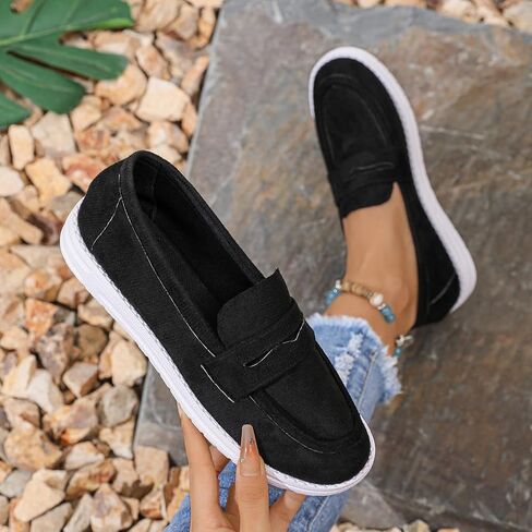 Women's Classic Comfort Suede Penny Loafers Casual Shoes Slip-Ons Lightweight Walking Flats Driving Mocs Boat Shoes in Saudi Arabia
