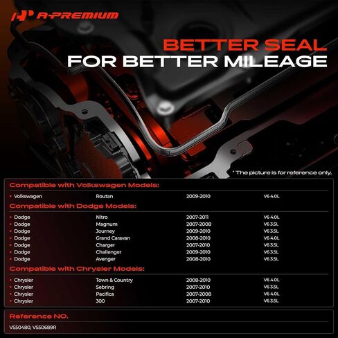 مجموعة حشية غطاء صمام المحرك A-Premium متوافقة مع موديلات كرايسلر ودودج - 2007-2011 - جراند كارافان، 300، سيبرينغ، تاون كانتري، تشارجر، تشالنجر، أفينجر، رحلة، ماغنوم، نيترو، روتان in Saudi Arabia