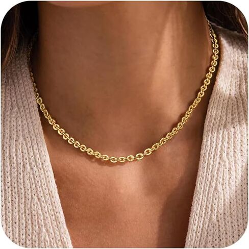 Gold Necklace For Women, Layered 14K Real Gold Plated Necklaces For Women,Dainty Gold Paperclip Chain Tear Circle CZ Pendant Necklace Stack,Trendy Gold Jewelry Set Gifts in Saudi Arabia