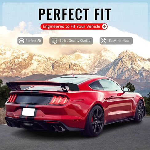 IKON MOTORSPORTS, Trunk Spoiler Wing Compatible with 2015-2023 Ford Mustang Coupe & Convertible 2-Door, Rear Trunk Lip Wing Spoiler Gloss Black GT500 CFTP Style, 2016 2017 2018 2019 in Saudi Arabia
