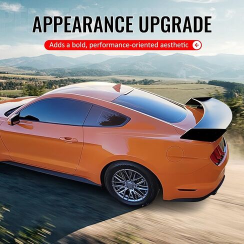 IKON MOTORSPORTS, Trunk Spoiler Wing Compatible with 2015-2023 Ford Mustang Coupe & Convertible 2-Door, Rear Trunk Lip Wing Spoiler Gloss Black GT500 CFTP Style, 2016 2017 2018 2019 in Saudi Arabia