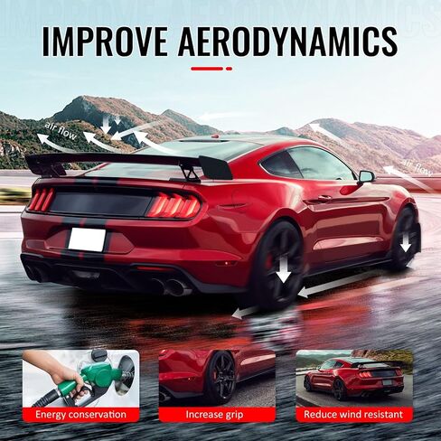 IKON MOTORSPORTS, Trunk Spoiler Wing Compatible with 2015-2023 Ford Mustang Coupe & Convertible 2-Door, Rear Trunk Lip Wing Spoiler Gloss Black GT500 CFTP Style, 2016 2017 2018 2019 in Saudi Arabia