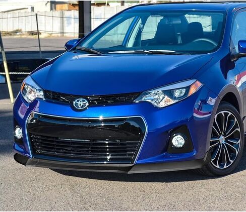 9pcs Combo Front Bumper Body Kit Lip + Side Skirt Extensions Diffuser Compatible with 2014-2016 Toyota Corolla S Models 2015 (Painted Black) in Saudi Arabia