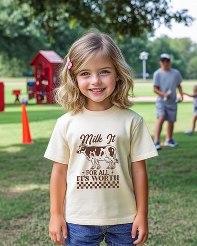 تي شيرت للأطفال الصغار للأطفال الأولاد والبنات تي شيرت صيفي مطبوع عليه حروف حيوانات مضحكة ملابس قطنية لطيفة 2T-8Y in Kuwait