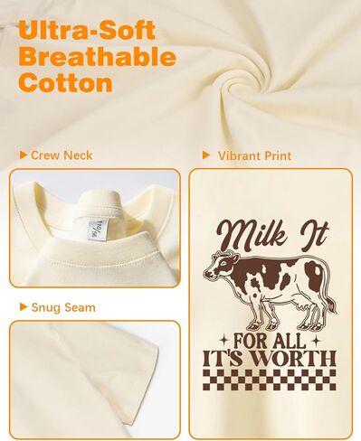 تي شيرت للأطفال الصغار للأطفال الأولاد والبنات تي شيرت صيفي مطبوع عليه حروف حيوانات مضحكة ملابس قطنية لطيفة 2T-8Y in Kuwait