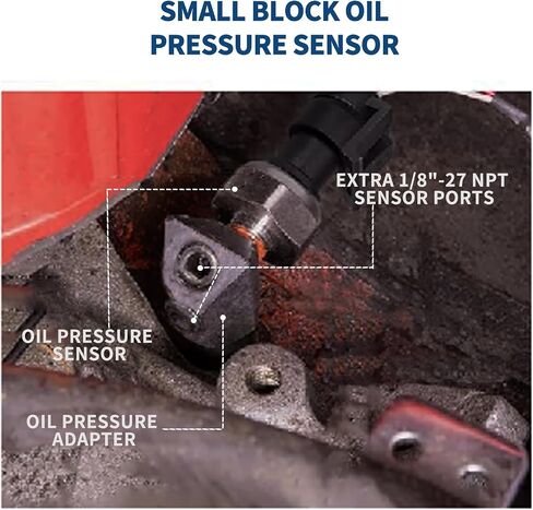 Oil Pressure Sensor Thread Adapter 1/8-27 NPT, Stainless Steel Oil Pressure Port Plug for Chevy/GM Small Block Engines in Saudi Arabia