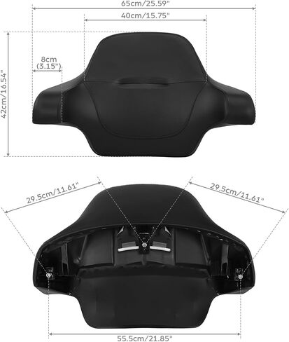 XMT-MOTO King Tour Trunk +wrap-around backrest pad+2-Up Mounting Rack+Top Rack+BLACK Trunk Base Plate Fit for Harley 2014-2025 Touring Road King Street Electra Glide Ultra-Classic in Saudi Arabia
