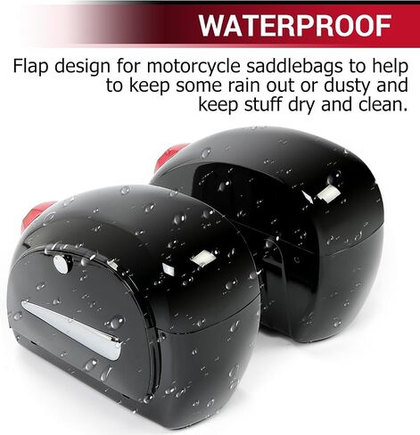 Universal Motorcycle Hard Saddlebag Trunk with Brackets, Lights, and Locks - Compatible with Honda, Yamaha, Harley, Suzuki, and Kawasaki Motorcycles - Ideal Luggage Bags for Your Ride in Saudi Arabia