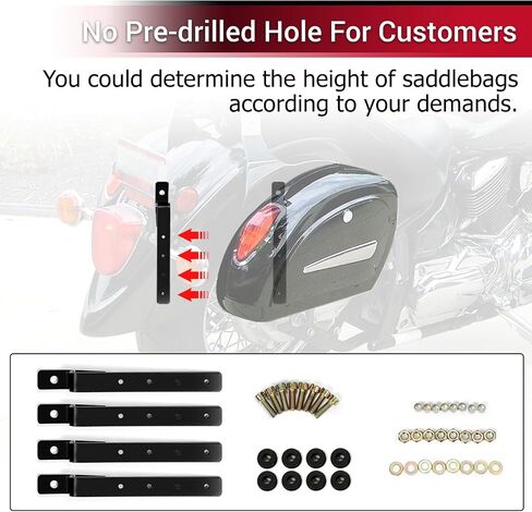 Universal Motorcycle Hard Saddlebag Trunk with Brackets, Lights, and Locks - Compatible with Honda, Yamaha, Harley, Suzuki, and Kawasaki Motorcycles - Ideal Luggage Bags for Your Ride in Saudi Arabia