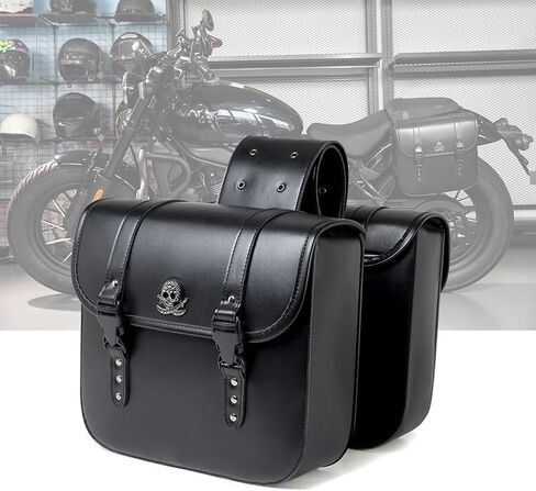 حقيبة ذيل الدراجة النارية لـ Kawasaki Eliminator 450 - حقائب سرج جلدية سهلة التركيب للدراجة النارية، حقيبة جانبية مع آلية القفل، حقيبة تخزين خلفية، A in Kuwait