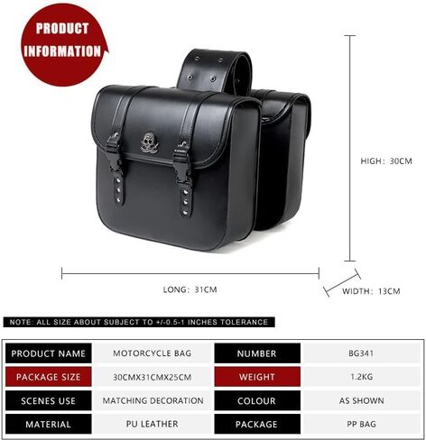 حقيبة ذيل الدراجة النارية لـ Kawasaki Eliminator 450 - حقائب سرج جلدية سهلة التركيب للدراجة النارية، حقيبة جانبية مع آلية القفل، حقيبة تخزين خلفية، A in Kuwait