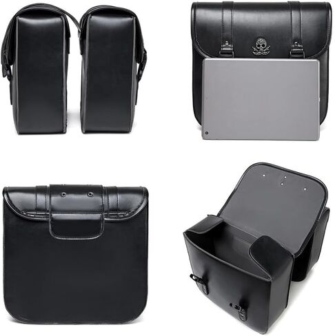 حقيبة ذيل الدراجة النارية لـ Kawasaki Eliminator 450 - حقائب سرج جلدية سهلة التركيب للدراجة النارية، حقيبة جانبية مع آلية القفل، حقيبة تخزين خلفية، A in Kuwait